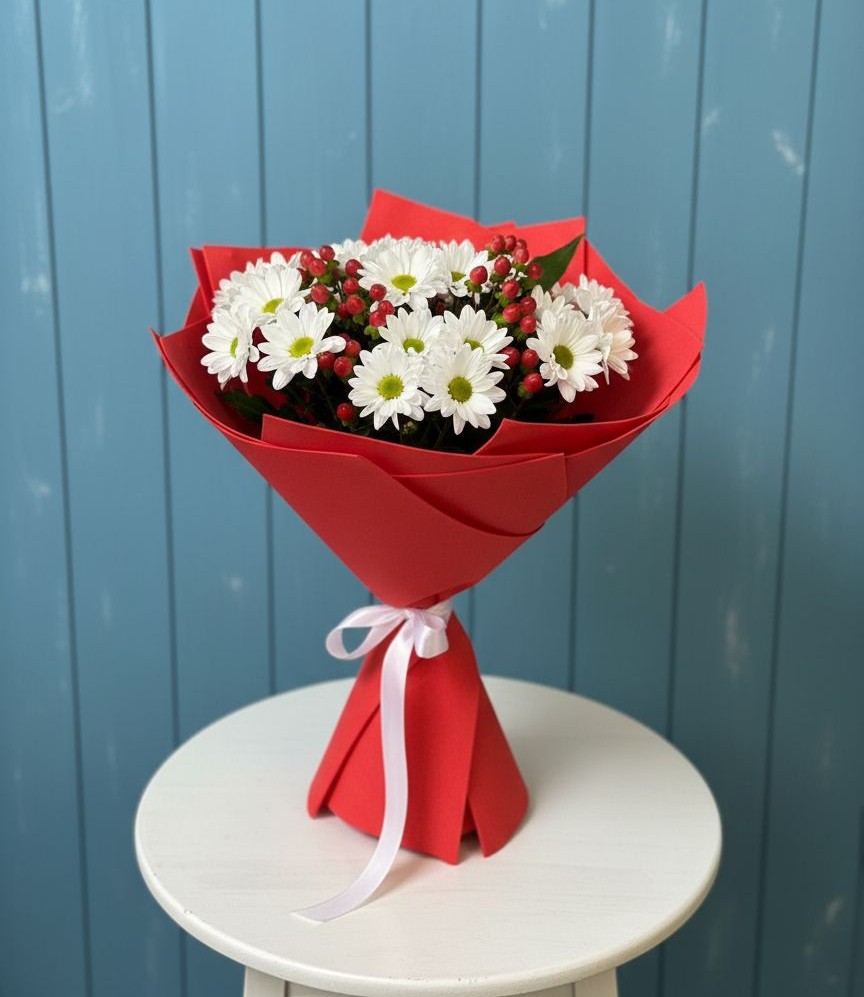 Букет цветов из: Хризантемы в Новостройку