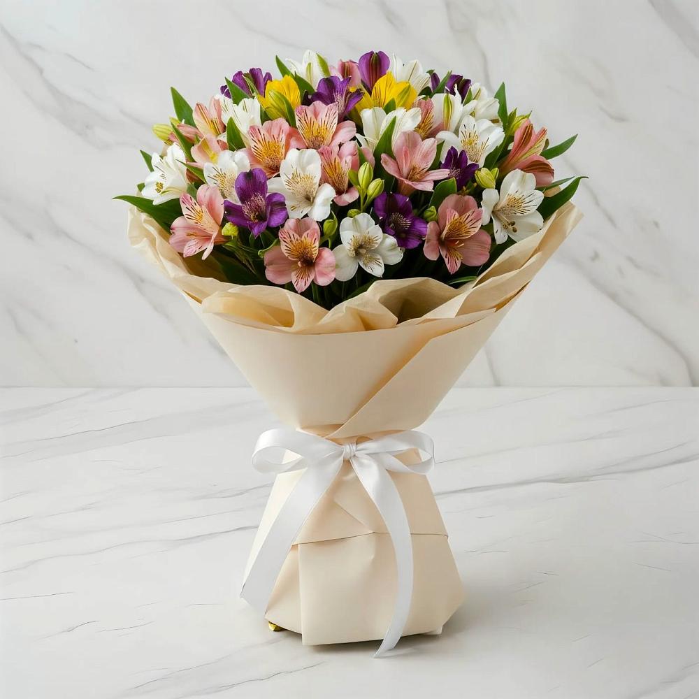 Букет цветов из: Альстромерии в Новостройку