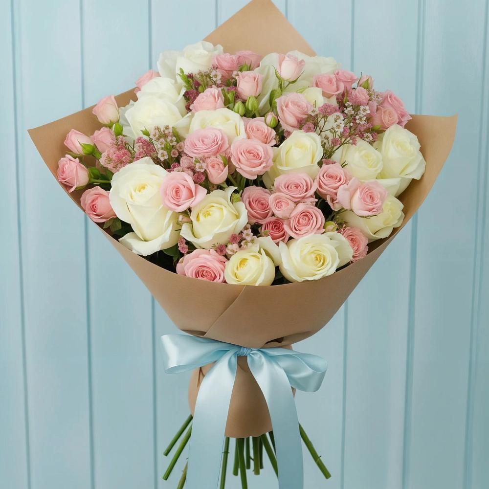 Букет цветов из: Розы в Новостройку