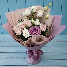 Букет цветов из:  Розы и Лизиантусы #REPLACE_PRED# Новостройку