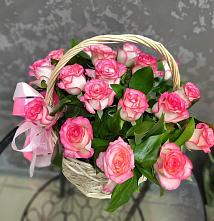 Цветочная композиция из Розы в корзине #REPLACE_PRED# Новостройку