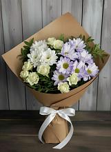 Букет цветов из:  Хризантемы и Розы #REPLACE_PRED# Новостройку