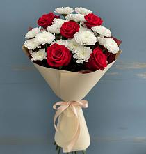 Букет цветов из:  Розы и Хризантемы в Новостройку