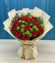 Букет цветов из:  Розы и Хризантемы #REPLACE_PRED# Новостройку