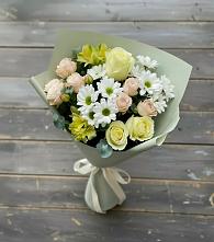 Букет цветов из:  Альстромерии, Розы и Хризантемы #REPLACE_PRED# Новостройку