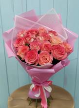 Букет 15 Розовых роз Равель в Новостройку